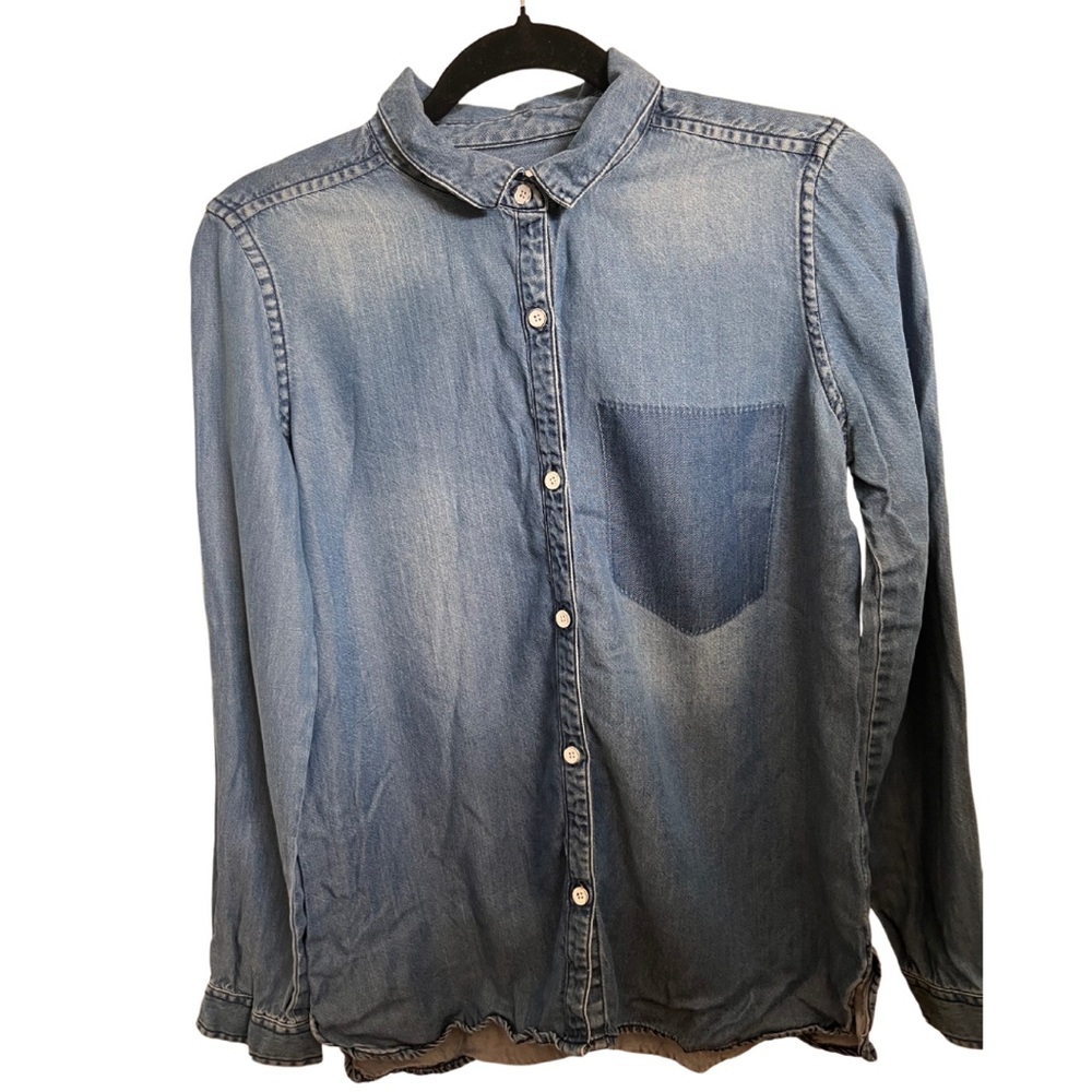 Calvin Klein Denim Button-Up Shirt, Size Extra Small